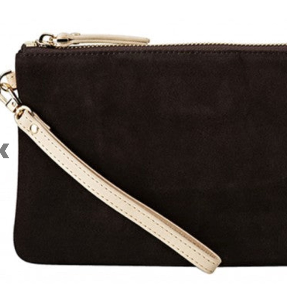 Mighty Purse Wristlet Suede Dark Chocolate, Phone Charger Purse NEW!